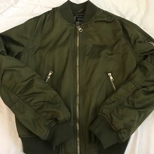 Topshop bomber jacket in green